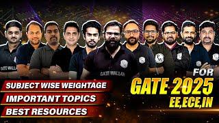 GATE 2025 EE, ECE & IN | Subject Wise Weightage, Important Topics, Best Resources | Complete Details