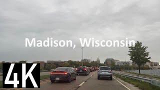 Road Tour of Beautiful Madison, Wisconsin in 4K - Downtown Madison & Surrounding Neighborhood