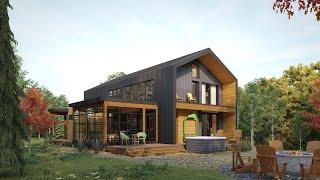 Timber Frame Scandinavian Cabin House Plan Tour: The Osler 4132