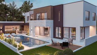 Luxury Modern House Design | 4 Bedroom | with an outdoor kitchen | 260 sqm.