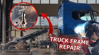 TRUCK BROKE INTO 2 PIECES. REPAIR AND STRENGTHENING OF TRUCK FRAME