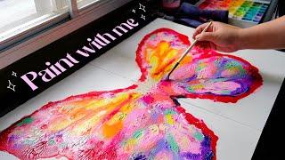 PAINT WITH ME  abstract butterfly painting 