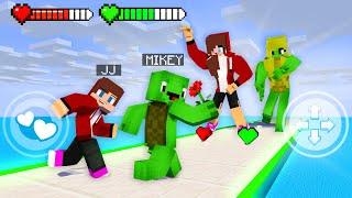 JJ and Mikey vs Girls in GIANT RUSH Game - Maizen Minecraft Animation