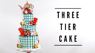HOW TO STACK A THREE TIERED CAKE ft ALICE IN WONDERLAND DISNEY CAKE │ CAKE DOWELLING │ CAKES BY MK