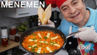 MENEMEN (TURKISH SCRAMBLED EGGS with TOMATOS and PEPPER️| Chef Oktay Usta