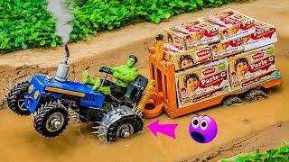 Diy tractor parle g loading on mini petrol pump   science project@SmallCreatorTV