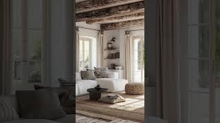 Rustic Elegance: A Serene Blend of Natural Warmth and Modern Sophistication #InteriorDesign