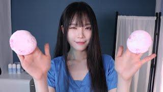 ASMR(Sub)I will apply prickly heat rash powder. A summer dermatological treatment situation.