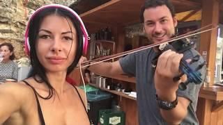 Dj Milana and violinist Miguel Lara at Dubrovnik