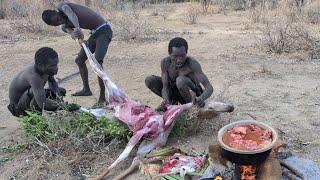 The ICONIC LIFE OF HADZABE TRIBE CATCH AND COOKING STYLE OF WILD MEANT