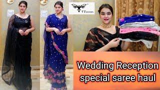 Wedding/Reception special designer saree haul || Wedding haul from VTSarees || Pooja choyal