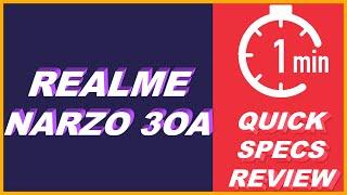 REALME NARZO 30A Quick 1 Minute Specs Review | TOMAVITech #Shorts