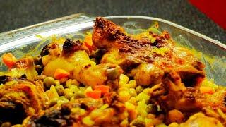 Рис с ароматной курицей в духовке. Вкусный ужин для всей семьи