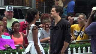 Condola Rashad and Orlando Bloom at the 'Good Morning Ame...