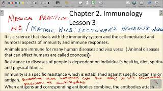 MEDICAL PRACTICE N5 IMMUNOLOGY