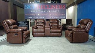 Small Living Room Recliner Sofa Setup | 2 1 1 Living Room Recliner chair | Ginuene Leather Recliner