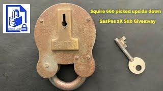 (112) Squire 660 4 Lever Old English padlock picked upside down SasPes Giveaway #SasPes#1K#Giveaway