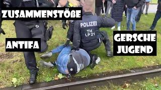 Antifa Blockade - Gersche Jugend - Polizei [Gera, 3.10.24 Tag der deutschen Einheit]