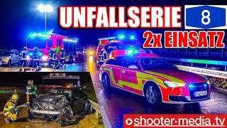    UNFALLSERIE AUF A8 - 2x SCHWERER CRASH    |  Vollsperrung und 2 Verletzte