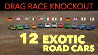 DRAG RACE Knockout: 12 Exotic Road Cars | Episode 1