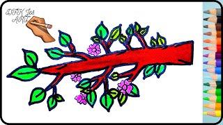 How to draw tree branch | Как нарисовать ветку дерева | DFK Jes ART