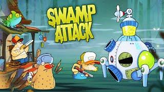 ЗЛОЙ БОСС против  ТОЛСТЯКА на БОЛОТЕ в игре Swamp Attack