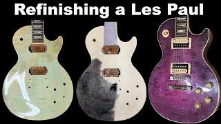 Gibson Les Paul Refinish from Seafoam to Purple Rain