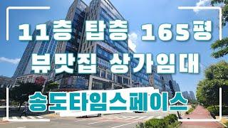 타임스페이스 165평 임대 송도타임스페이스 상가월세 11층 탑층 (feat.뷰맛집)