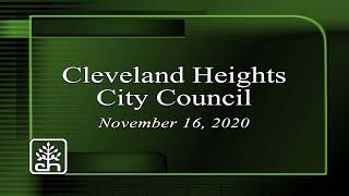 Cleveland Heights City Council Meeting November 16, 2020