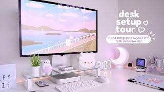 cozy desk setup tour + unboxing cute tech accessories! ️