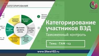 Таможенный контроль  и  Категорирование участников ВЭД.  Курсы декларанта