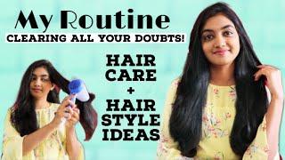 தமிழில்- Hair care routine | How to straighten hair without straightener | Hair style ideas