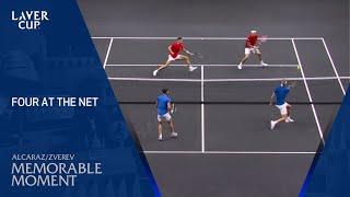 Alcaraz, Zverev, Shelton & Fritz at the Net | Laver Cup 2024