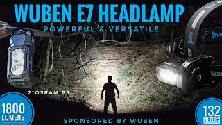 Wuben E7 Headlamp 1800 lm, 132 m, Osram P9 , Magnetic Tailcap, USB C, Full Set Review