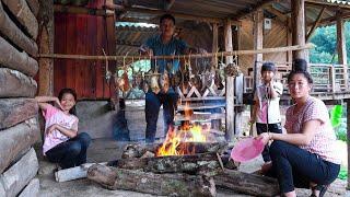 Process of Fishing and Processing Smoked Carp, Heavy Rain on the Farm | Family Farm