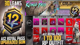 A12 Royal Pass 1 To 100 RP 3D Leaks | Free Upgraded Mk14 & M762 Skin | 3 Mythic Suit & Vehicle Skin