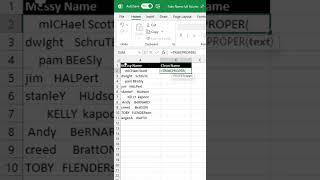 TRIM and PROPER functions in Excel