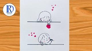 Love young couple drawing-Drawing Ranjay