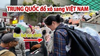 Dân Trung Quốc bế cả trẻ sơ sinh giữa trời giá lạnh chen chúc đổ xô sang Việt Nam