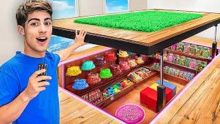 I BUILT A SECRET CANDY BUNKER !!