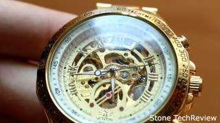 Unboxing XLORDX Luxus Herrenuhr Mechanische Automatik Uhr Römisch Skelett Gold