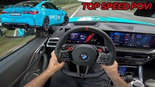 2025 BMW M4 Competition LCI on Autobahn! Top Speed with TUNED M4 