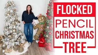 FLOCKED Pencil CHRISTMAS TREE Decorated!!