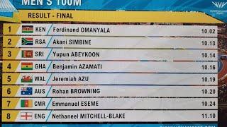 100m men's FINAL. Kenya takes GOLD! Commonwealth Games 22