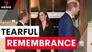 Princess Kate fights back tears during her first public appearance | 7NEWS