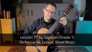 Leccion No.77 by Sagreras and Lesson for Classical Guitar