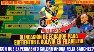 SORPRESA EN LA ALINEACION DE ECUADOR PARA ENFRENTAR A BOLIVIA -  OJALA SANCHEZ NO IMPROVISE MAS