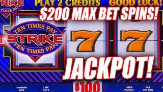 HUGE JACKPOTS AT MAX BET  10 TIMES PAY STRIKE HIGH LIMIT ROOM SLOTS