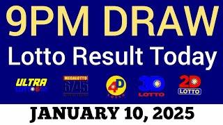 Lotto Result Today 9pm Draw January 10, 2025 Swertres Ez2 PCSO Live Result