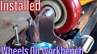 5 Minute DIY How To Installing Caster Wheels On A Shop Work Bench Table Amazon`s ENJUCOM 4” Casters